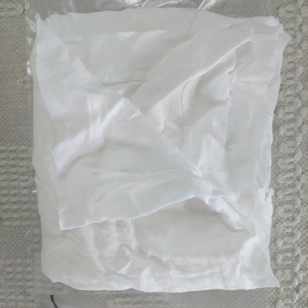 Quince Linen White Flange Standard Shams! Set Of 2 (N34) - Picture 6 of 11